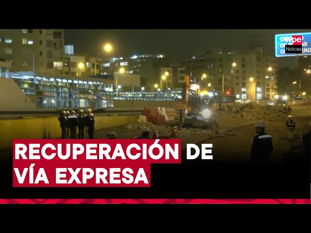 ⁣Cierre de la vía expresa Paseo de la República por obras de recuperación