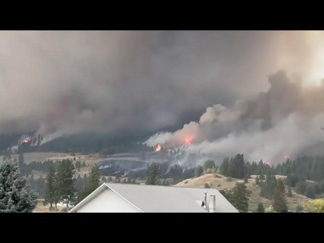 ⁣B.C. WILDFIRES | Evacuations underway underway west of Grand Forks due to an aggressive wildfire