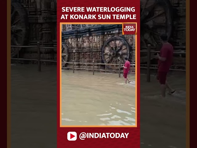 ⁣Tourists Visiting Konark Sun Temple In Puri Experience Severe Water Logging Due To Heavy Rainfall