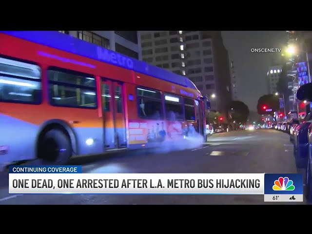 ⁣One dead, one arrested after LA Metro bus hijacking