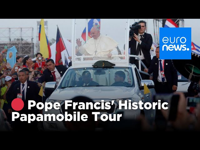 ⁣ Pope Francis' Historic Papamobile Tour Through Luxembourg | euronews 