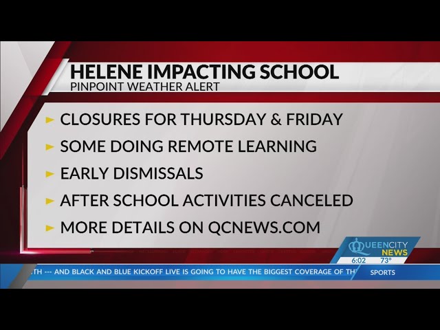 ⁣School districts adjust schedules for Hurricane Helene