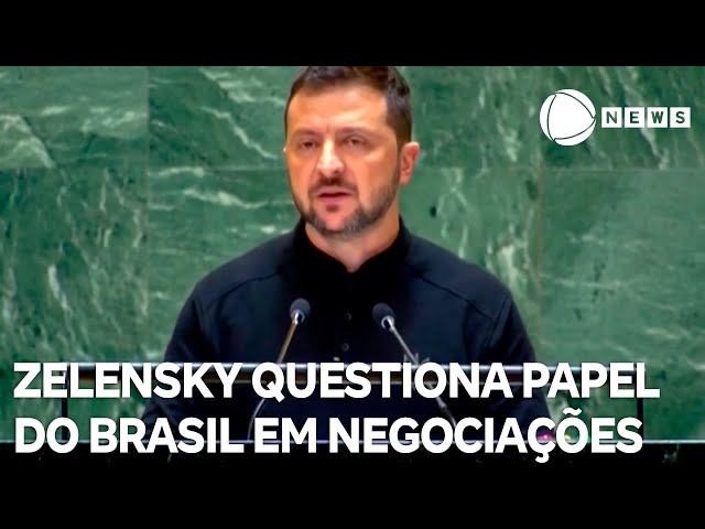 ⁣Zelensky questiona papel do Brasil como intermediador das negociações de paz com a Rússia