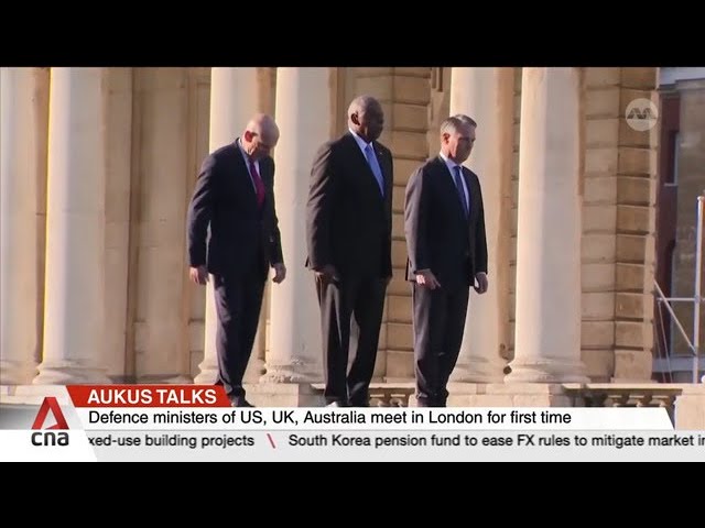 ⁣AUKUS defence ministers in London for first trilateral meeting held outside US