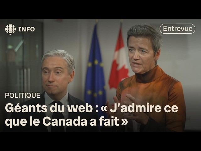 ⁣L'avis de « la dame de fer de l'Europe » de la lutte aux géants du web au Canada | Zone éc