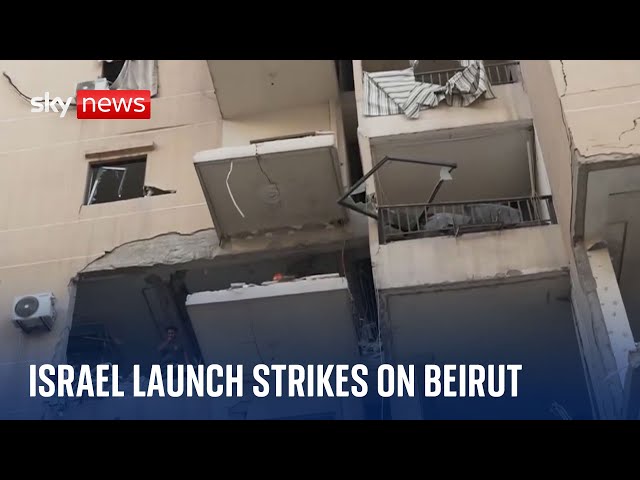 ⁣Sky News shown aftermath of Israeli strike in Beirut | Israel-Hezbollah conflict