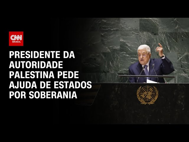 ⁣Presidente da Autoridade Palestina pede ajuda de Estados por soberania | LIVE CNN