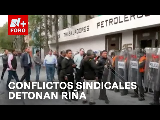 ⁣Vandalizan Sede del Sindicato de Trabajadores Petroleros, CDMX; Lanzan Rocas