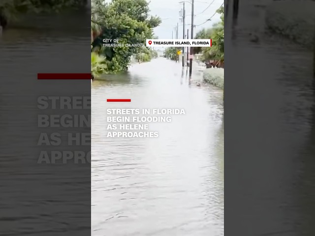 ⁣Streets in Florida begin flooding as Helene approaches