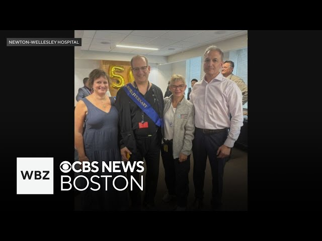 ⁣Newton Wellesley Hospital employee celebrates his 50th year on the job