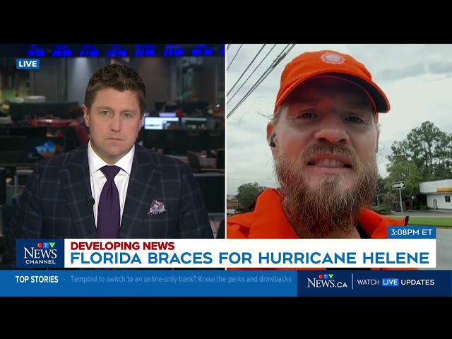 ⁣Storm chaser on the calm before the storm with widespread outages and flooding expected in Florida