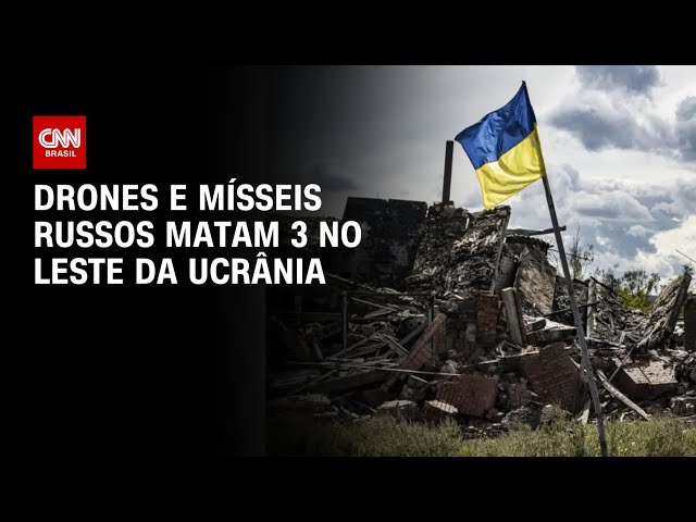 ⁣Drones e mísseis russos matam 3 no leste da Ucrânia | CNN 360°