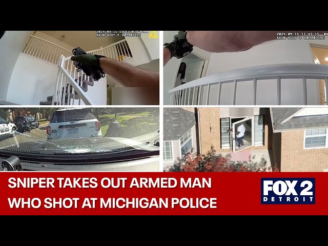 ⁣FULL VIDEO: Armed man shoot at police in Michigan, TAKEN DOWN BY SNIPER