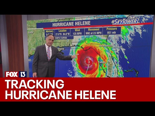 ⁣Hurricane Helene moving NNE with 125 mph winds