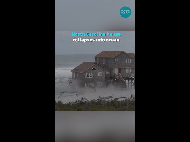 Footage captures North Carolina dramatically collapsing into ocean