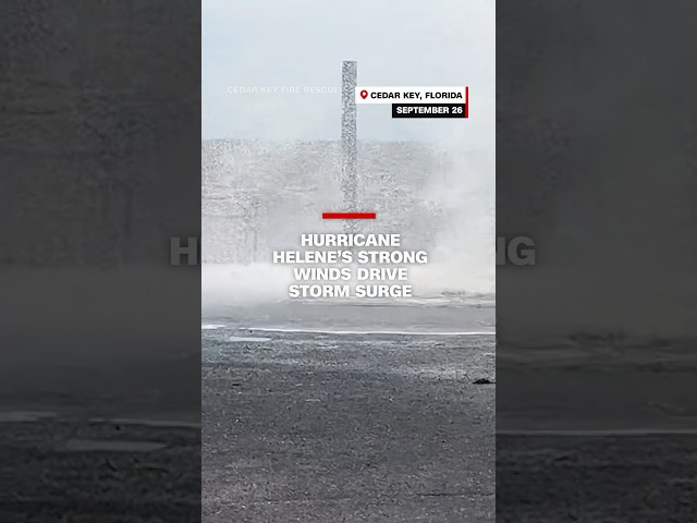 ⁣Hurricane Helene’s strong winds drive storm surge