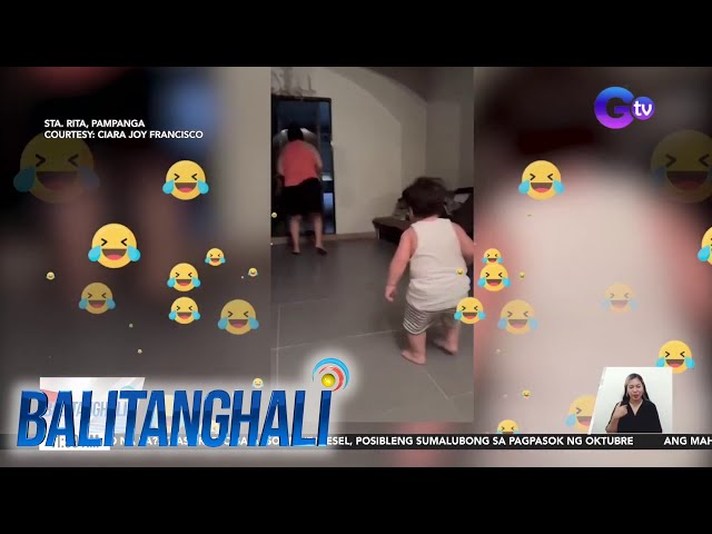 Baby boy, cute na ginaya ang paglalakad ng kaniyang lola sa tuhod | Balitanghali