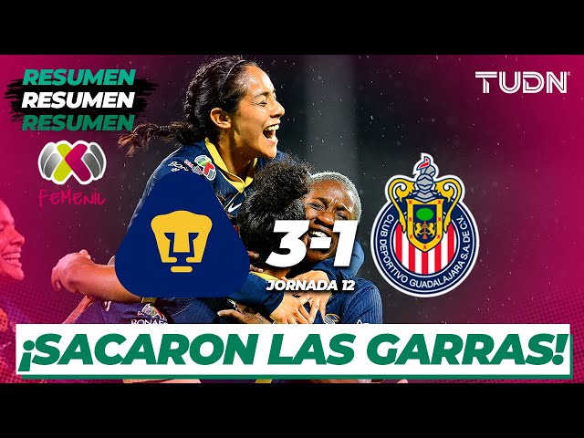 Resumen y goles | Pumas 3-1 Chivas | Liga Mx Femenil AP2024-J12 | TUDN