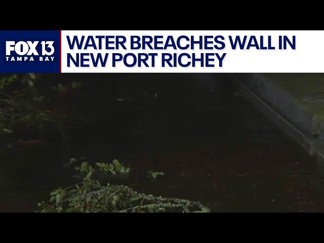 ⁣Water breaches wall in New Port Richey