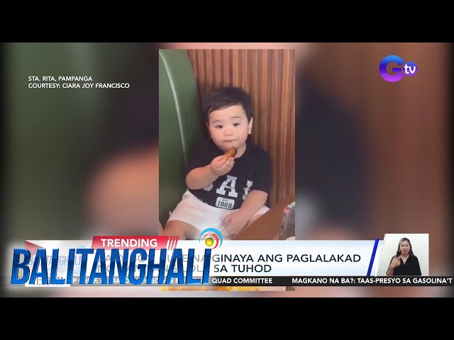 ⁣Baby boy, cute na ginaya ang paglalakad ng kaniyang lola sa tuhod | Balitanghali