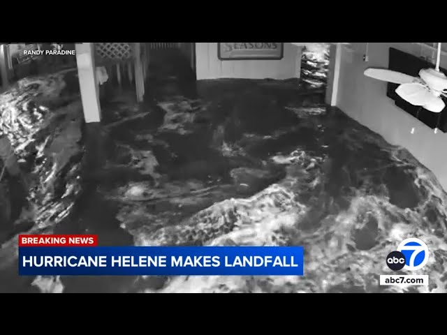 ⁣Helene makes landfall in northwestern Florida as Category 4 hurricane