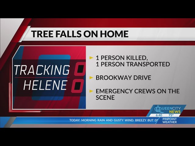 ⁣1 killed, 1 injured after tree falls on N CLT home