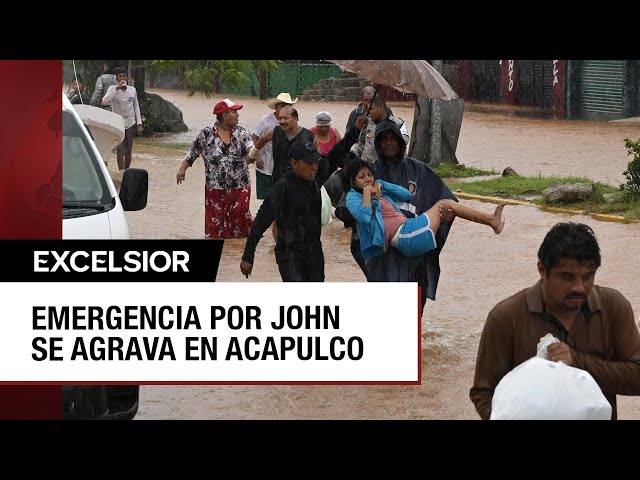 ⁣Huracán John se ensaña con Acapulco que la deja bajo el agua