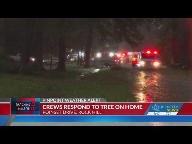 ⁣Crews respond to tree on home, trees down across Charlotte-area