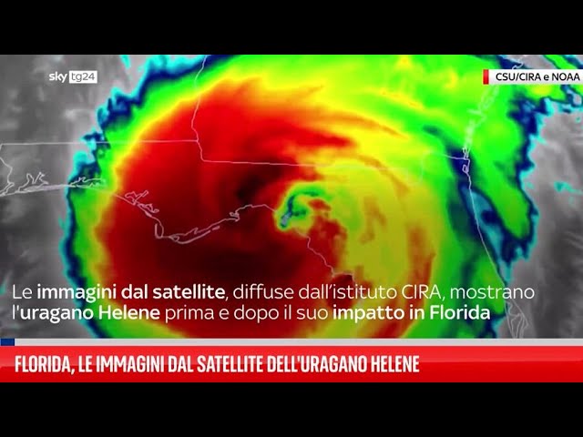 ⁣Florida, le immagini dal satellite dell'uragano Helene