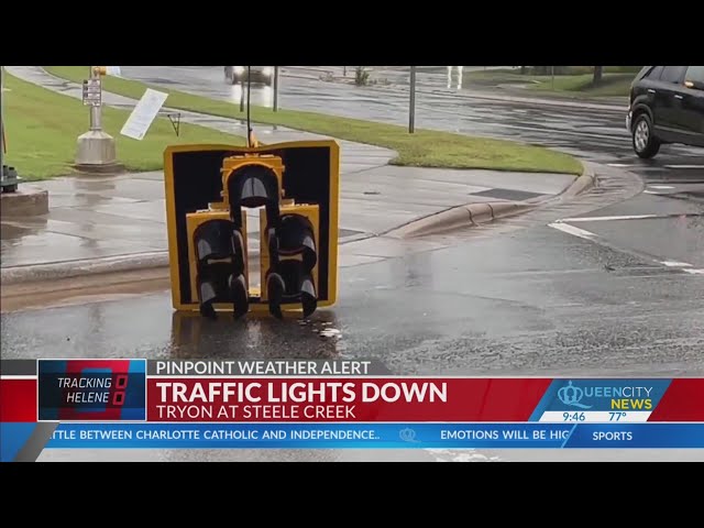 ⁣Power outages, traffic lights down across Charlotte