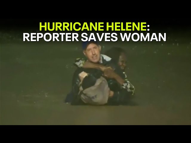 ⁣Hurricane Helene: Meteorologist saves woman from drowning in Atlanta