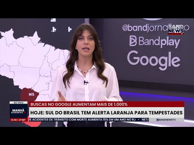 ⁣Tempestade no Sul! Regiões vão ao Google entender alerta laranja