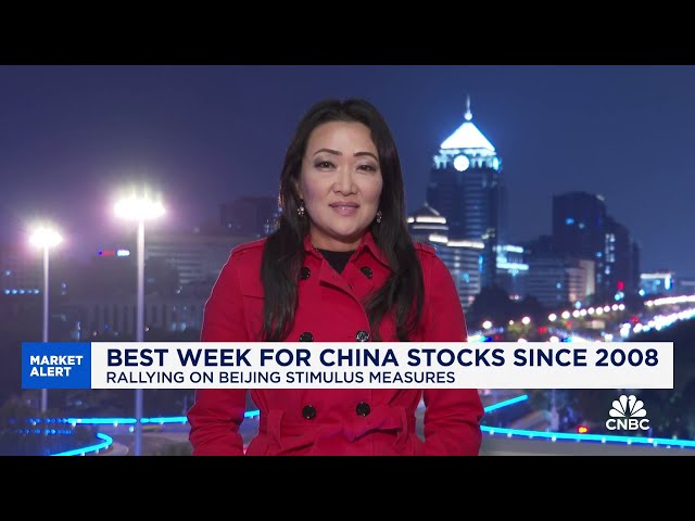 ⁣China stocks have best week since 2008 following Beijing stimulus plans