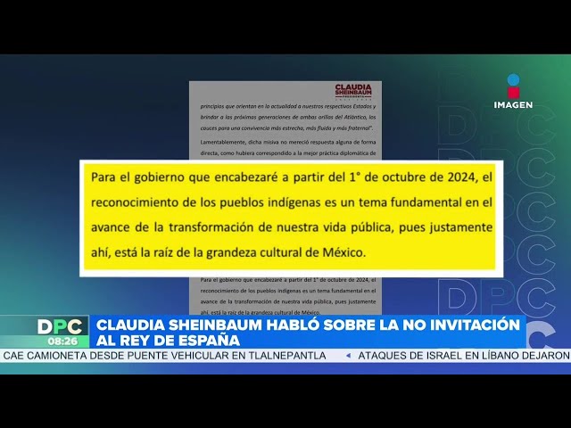 ⁣Sheinbaum comparte nuevo posicionamiento de la no invitación al rey Felipe VI