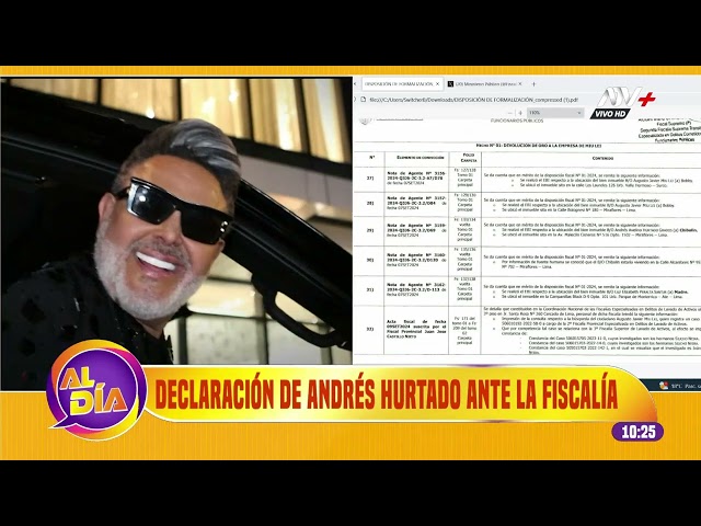 ⁣La declaración de Andrés Hurtado ante la Fiscalía: Ganaría hasta 100 mil soles mensuales