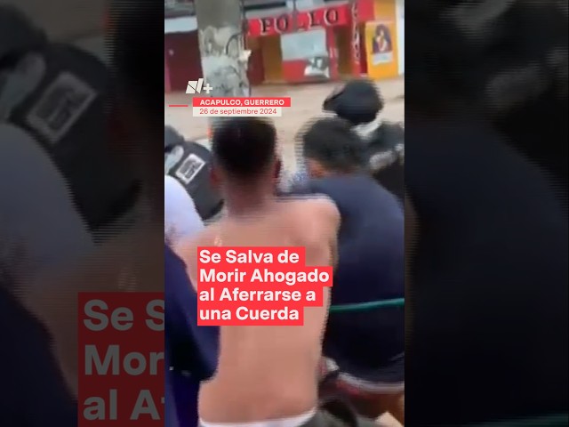 ⁣Se salva de morir ahogado al aferrarse a una cuerda #nmas #shorts