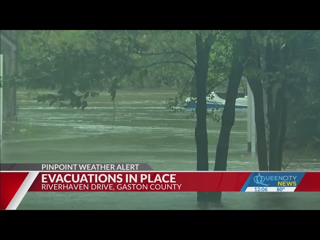 ⁣Mandatory evacuations in place by Mountain Island Lake