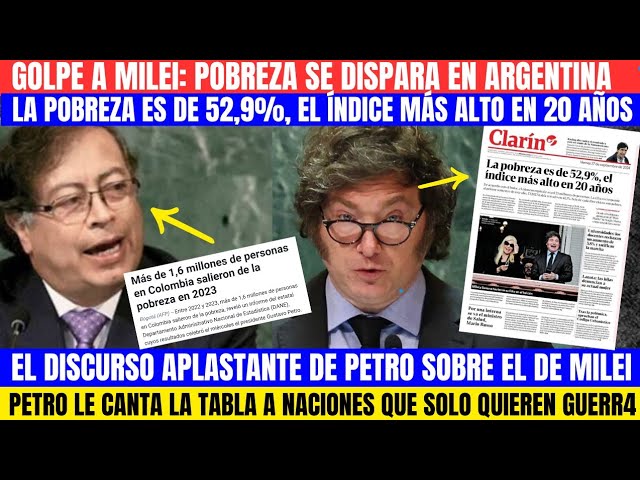 ⁣GOLPE A MILEI. LA POBREZA DE ARGENTINA SE DISPAR4.MAGISTRAL PEINADA DE PETRO  ONU A MILEI LIBRETIADO