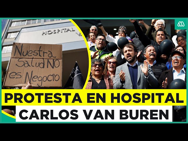 ⁣Denuncian falta de recursos: Protesta por cierre de pabellones en Hospital Carlos Van Buren