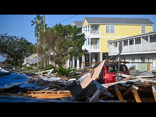 ⁣Hurricane Helene hits Florida as one of the most powerful storms to strike the U.S.