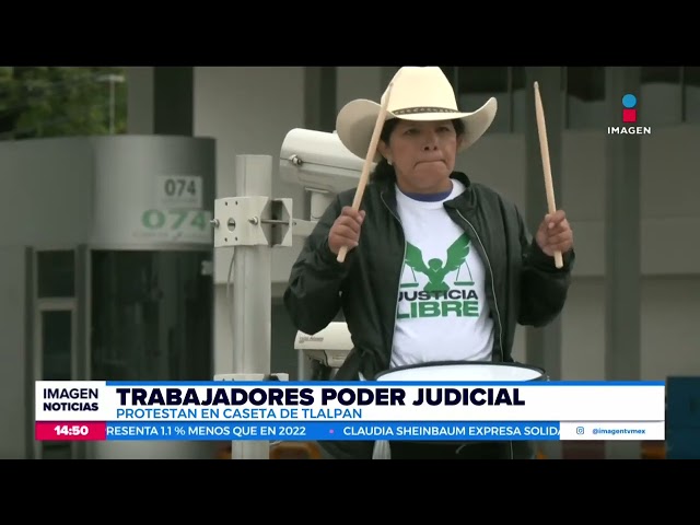 ⁣Trabajadores del poder judicial toman la caseta México-Cuernavaca | Noticias con Crystal Mendivil