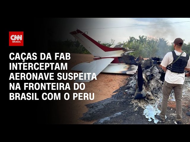 ⁣Caças da FAB interceptam aeronave suspeita na fronteira do Brasil com o Peru | CNN ARENA