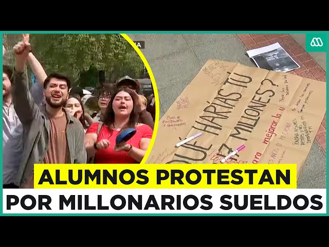 ⁣Estudiantes de la Universidad San Sebastián protestan por millonario sueldo de Marcela Cubillos