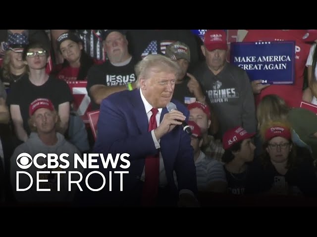 ⁣Former President Donald Trump hosts town hall in Michigan