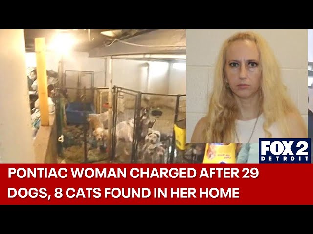 ⁣Pontiac woman charged with having 37 pets in one home living in 'squalor'