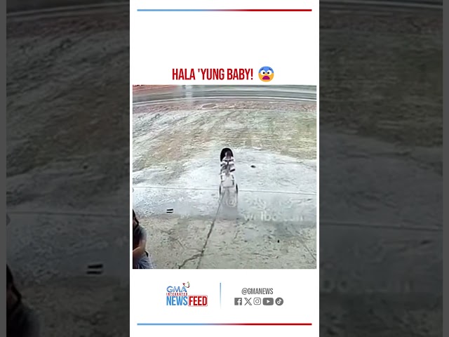 ⁣Baby na nasa stroller, gumulong sa kalsada | GMA Integrated Newsfeed