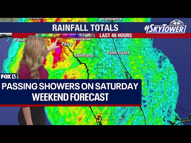 ⁣Tampa weather: Passing storms on Saturday