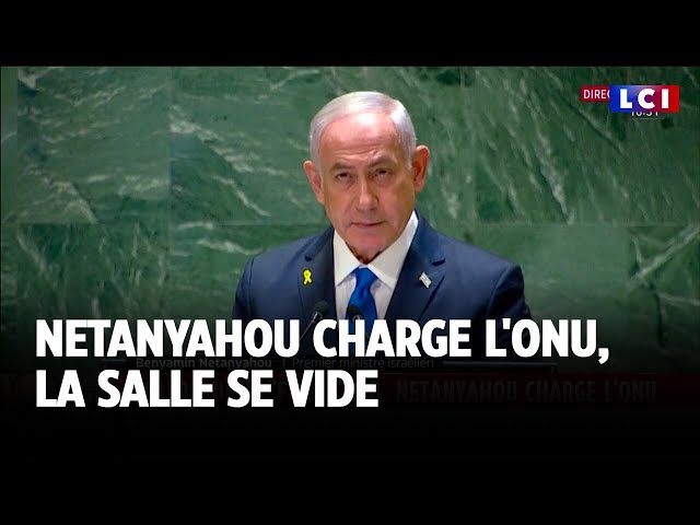 ⁣Netanyahou charge l'ONU, la salle se vide