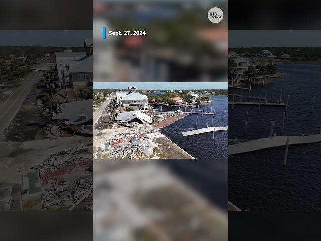 Drone shows Steinhatchee, FL, before and after Hurricane Helene #Shorts