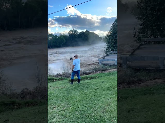 ⁣Tennessee bridge collapses into river amid Helene flooding